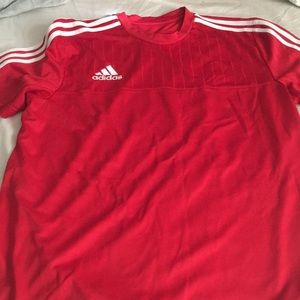 Adidas athletic/ soccer men’s red T-shirt. Large